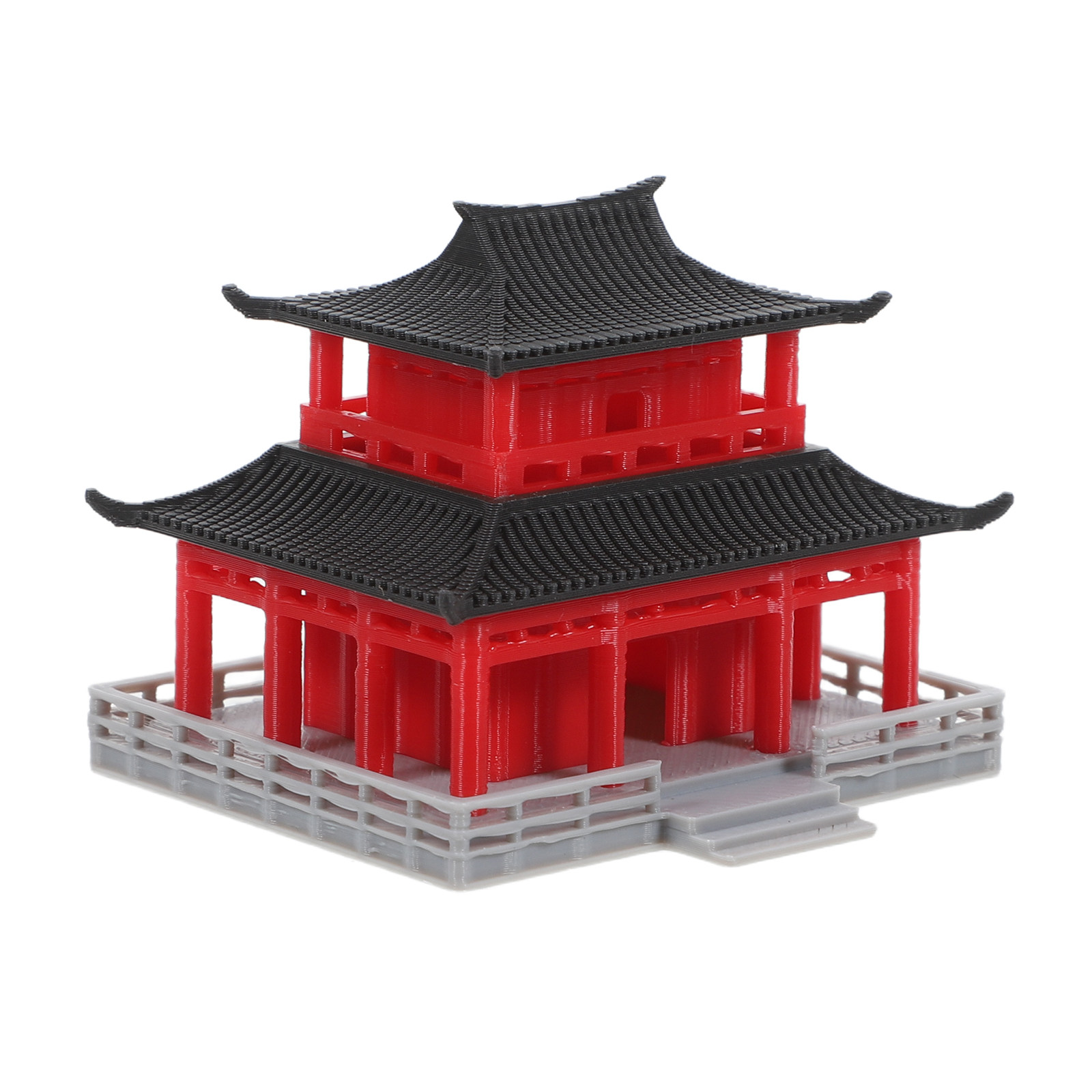 Aquarium Fishes - Black Red Ancient Chinese Pavilion Aquarium