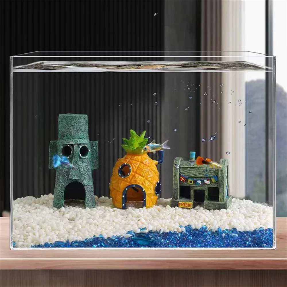 Aquarium Fish Japan - 3pcs Cartoon Pineapple House Fish Tank