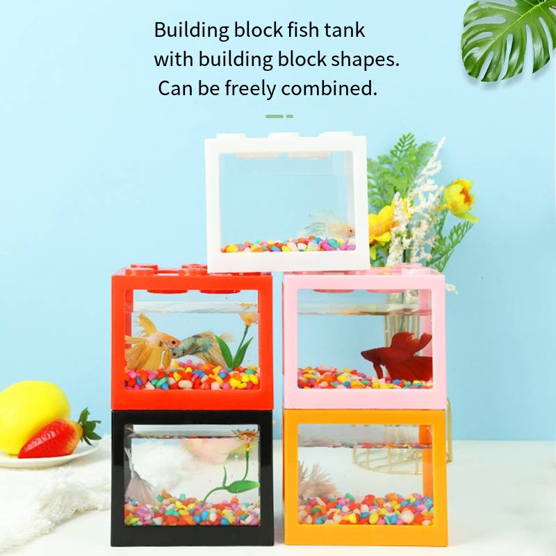 Novelty Block‑Shaped Mini Aqua - Live Fish Aquarium 评论和价格
