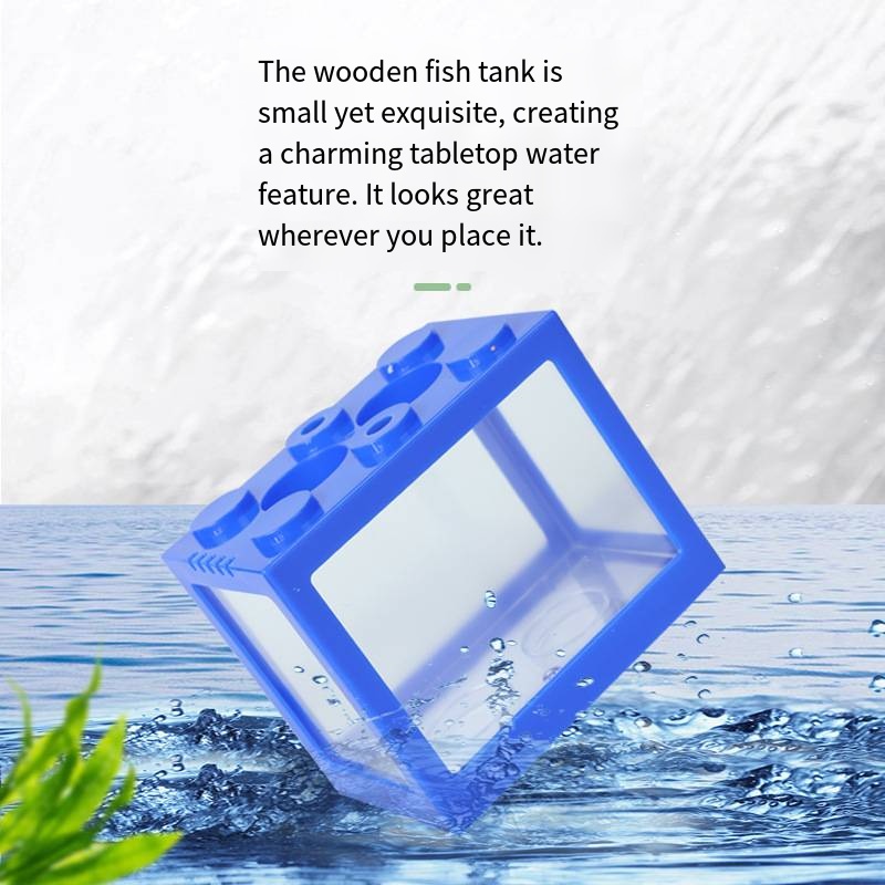 Novelty Block‑Shaped Mini Aqua - Live Fish Aquarium 评论和价格