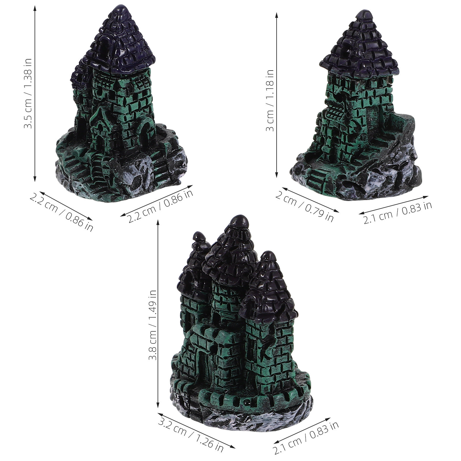 3Pcs Resin Aquarium Castle Orn - Aquarium Fish Japan 评论和价格