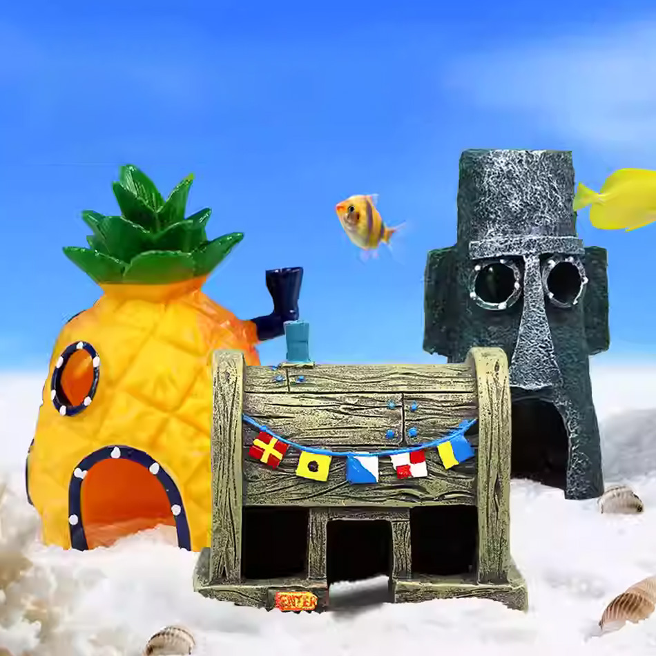 3pcs Cartoon Pineapple House F - Aquarium Fish Japan 评论和价格