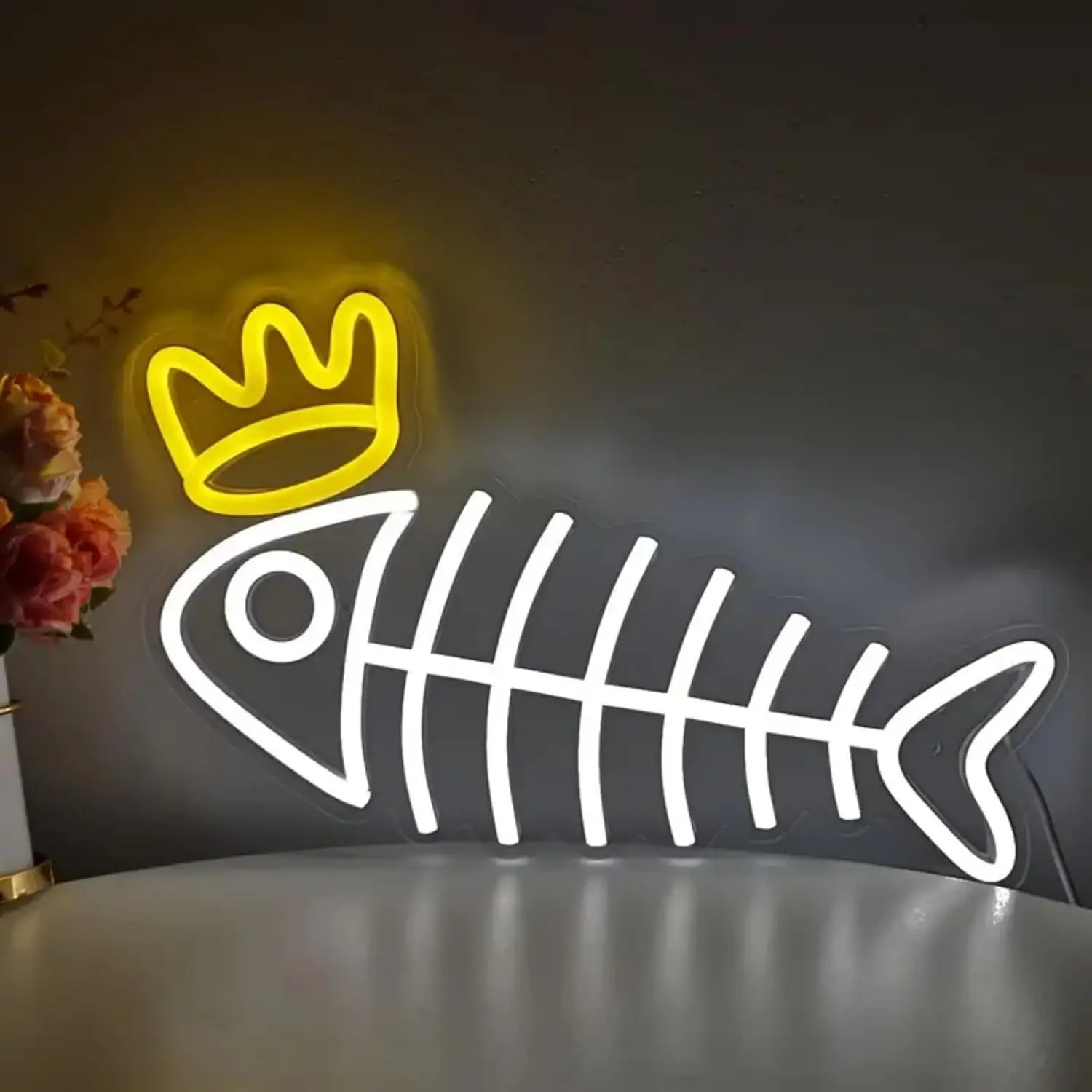 Crown Fish Bone Neon Sign LED  - Aquarium Fish Restaurant 评论和价格