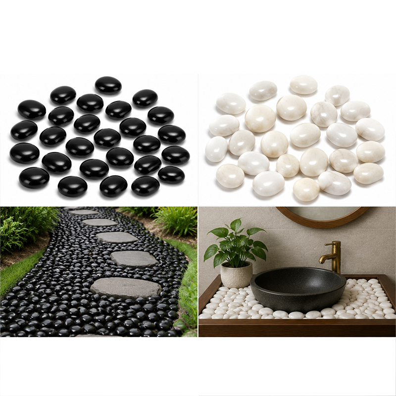 White&Black Polished River Roc - Fish Aquarium Home 评论和价格