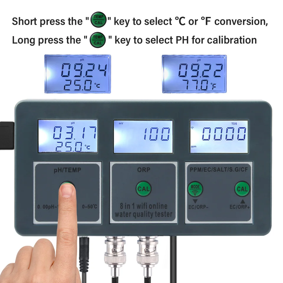 WiFi Digital PH ORP TDS EC Sal - Aquarium Fish In Online 评论和价格