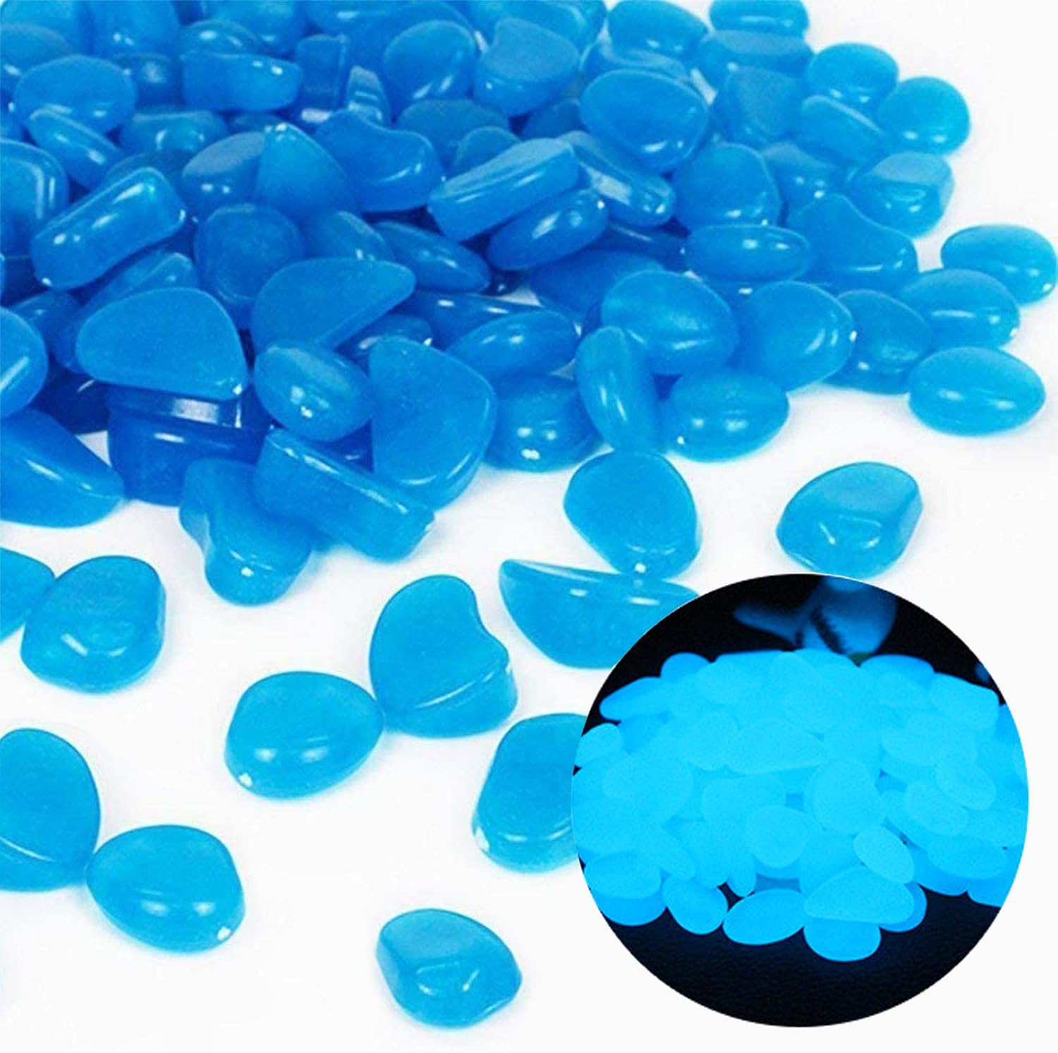 Fish Tank Rocks Glow Blue Pebb - Fish Aquarium Home 评论和价格