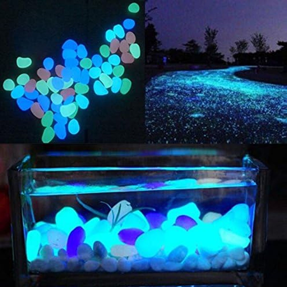 Fish Tank Rocks Glow Blue Pebb - Fish Aquarium Home 评论和价格